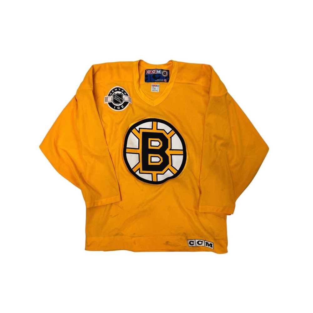Vintage CCM NHL Boston Bruins Center Ice Blank Hockey Jersey Mens M Yellow